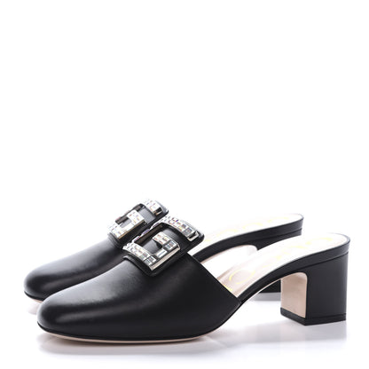 Gucci Malaga Kid Crystal Square G Madelyn 60mm Mules 37.5 Black 3 of 9