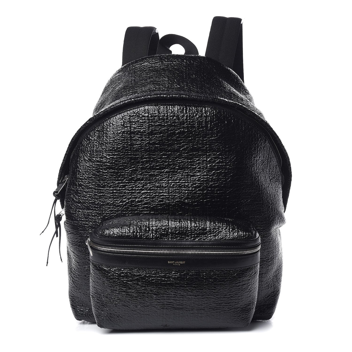 Saint Laurent Coated Canvas Hunting Backpack Black 1 of 20