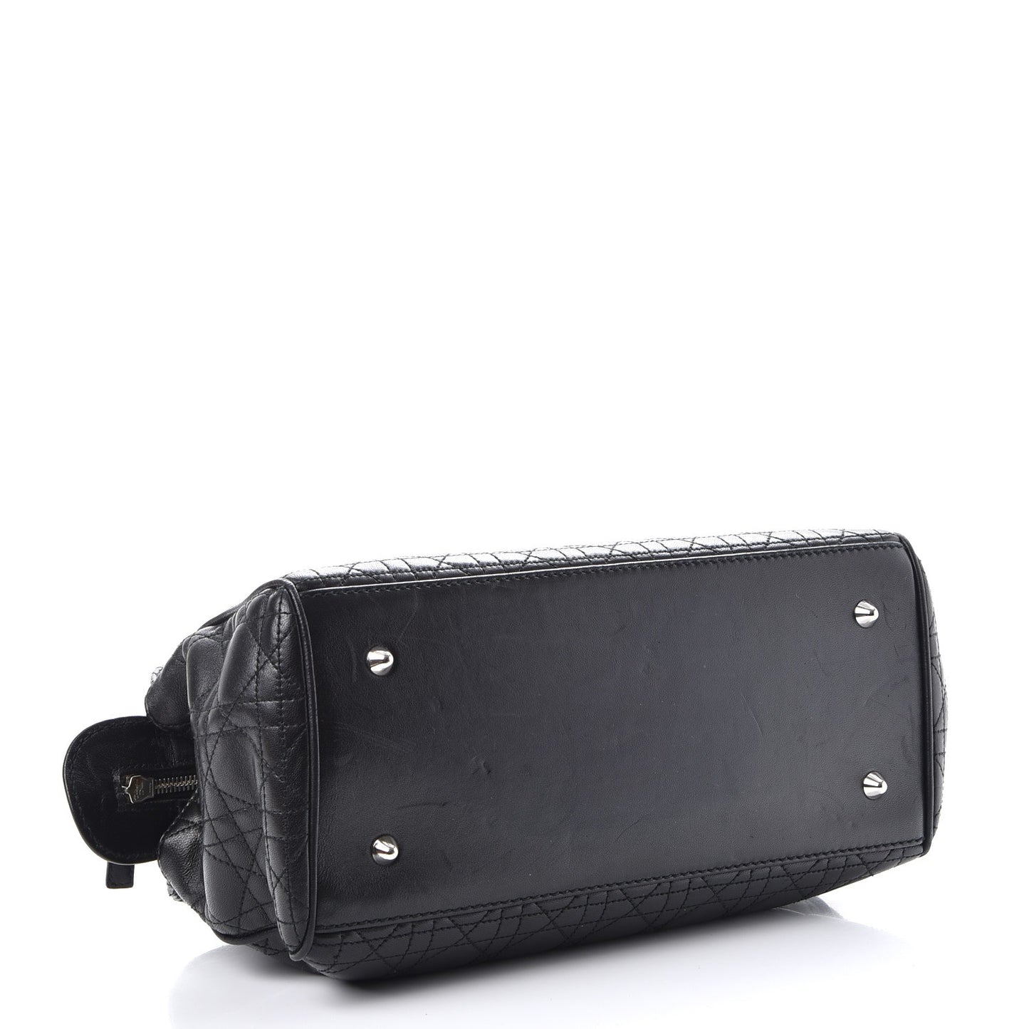 Lambskin Cannage Satchel Black