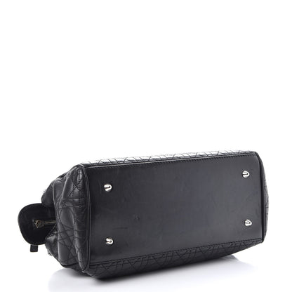 Christian Dior Lambskin Cannage Satchel Black 4 of 9
