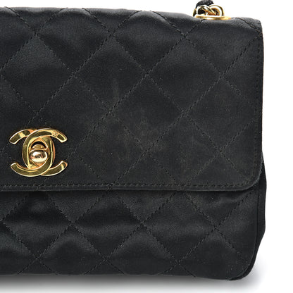 Chanel Satin Quilted Extra Mini Rectangular Flap Black 13 of 14