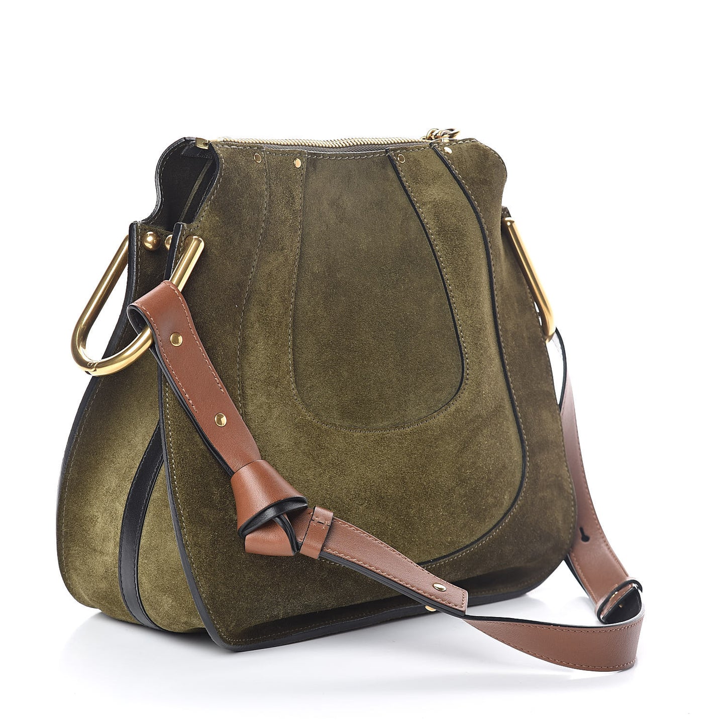 Calfskin Suede Small Hayley Hobo Eucalyptus