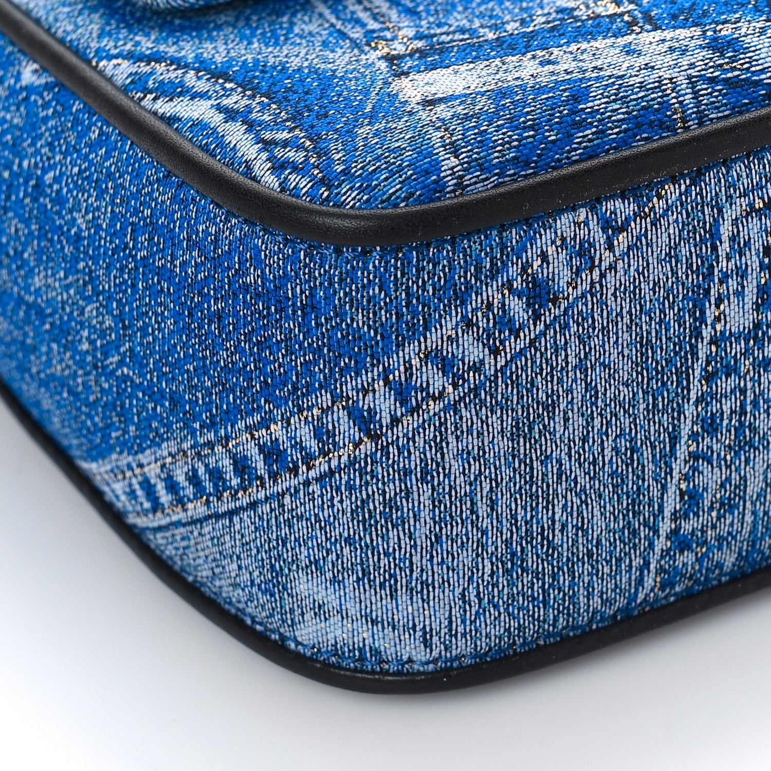 Fendi X VERSACE Denim Fendace Patchwork Baguette Blue 7 of 8