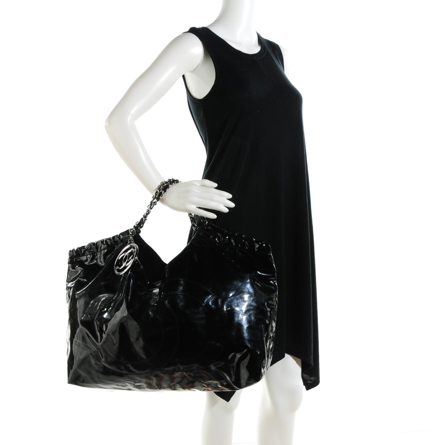 Chanel Vinyl XL Coco Cabas Black 2 of 6
