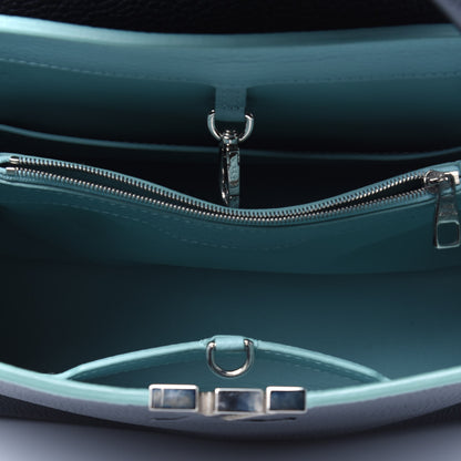 Louis Vuitton Taurillon Capucines MM Black Turquoise 9 of 29