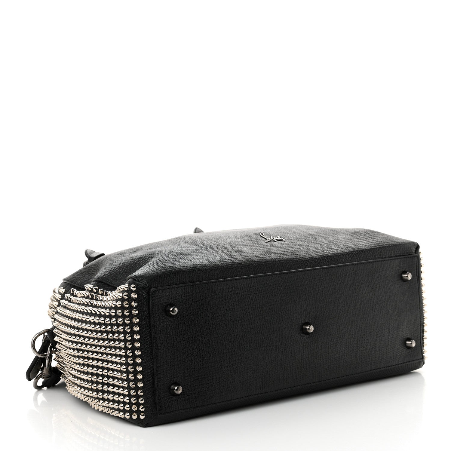Christian Louboutin Calfskin Panettone Spiked Large Ranch Black 4 of 10