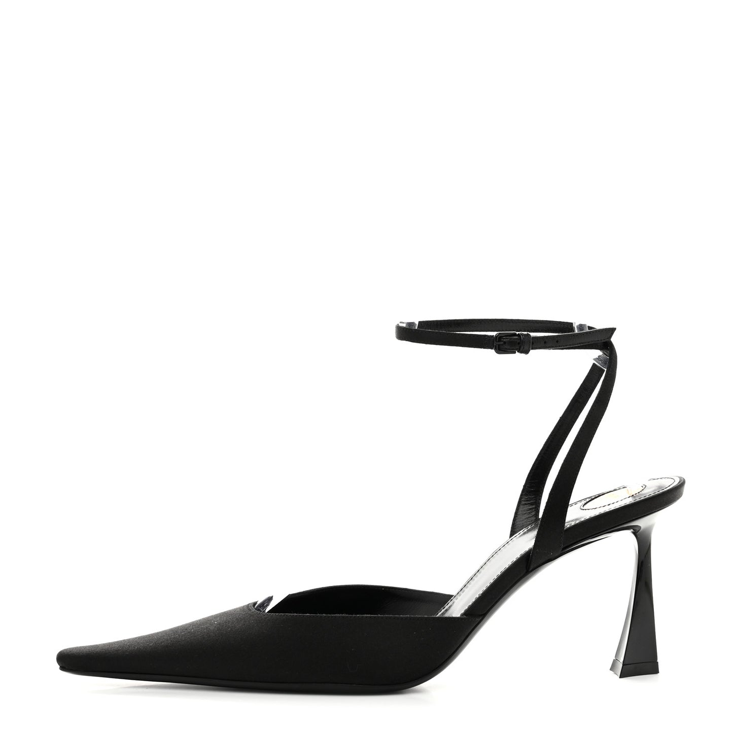 Satin Crepe Aimee 75 Slingback Pumps 41 Black