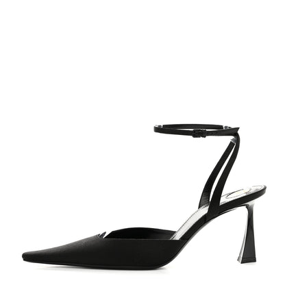 Saint Laurent Satin Crepe Aimee 75 Slingback Pumps 41 Black 1 of 10