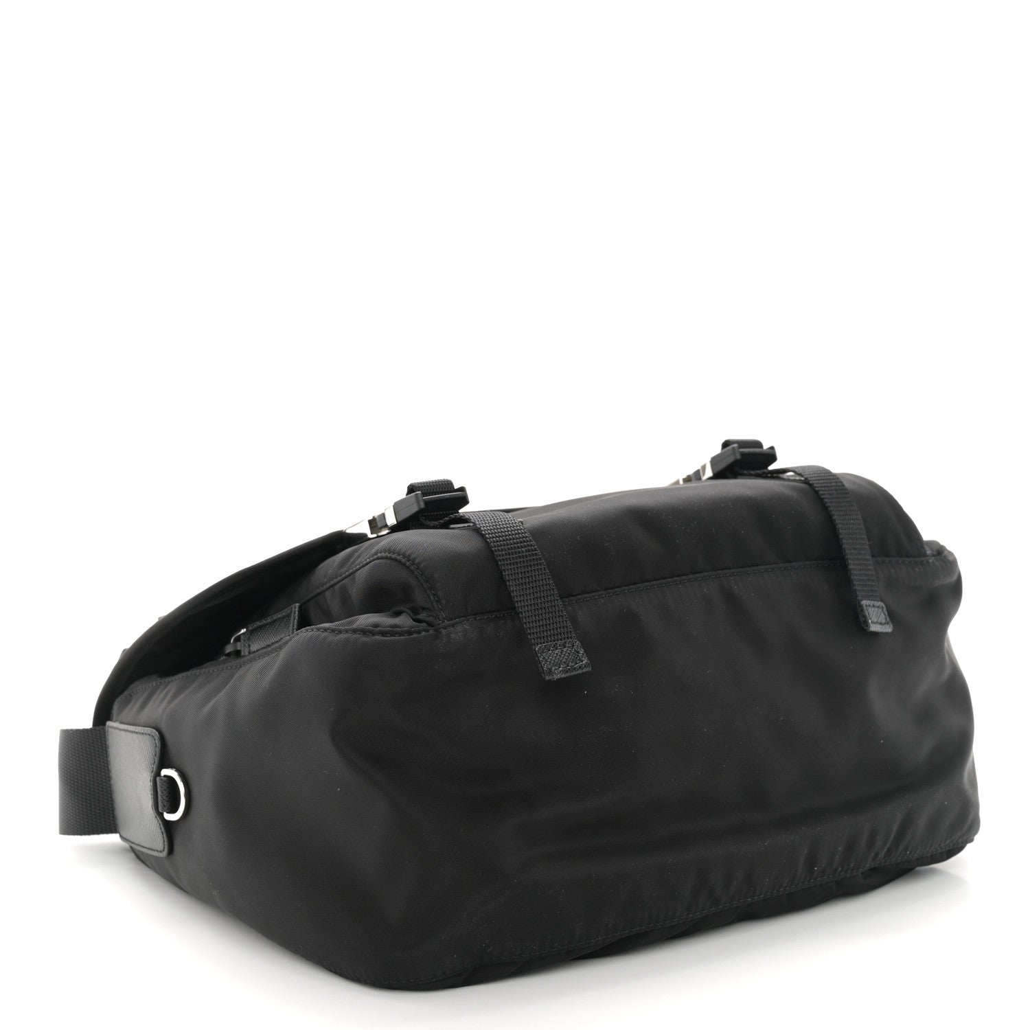 Prada Nylon Vela Double Snap Buckle Messenger Bag Black 4 of 10