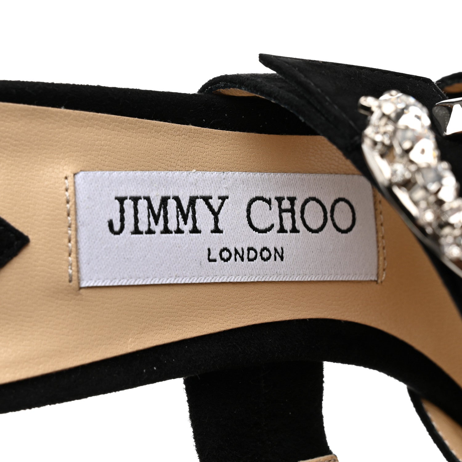 Jimmy Choo Suede Crystal Marta 90 Mules 38 Black 6 of 8