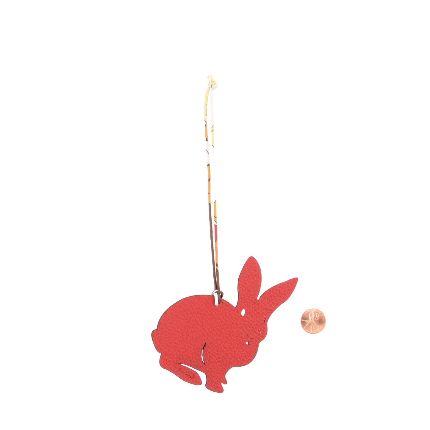 Togo Epsom Petit H Rabbit Bag Charm Etoupe Rouge Garance