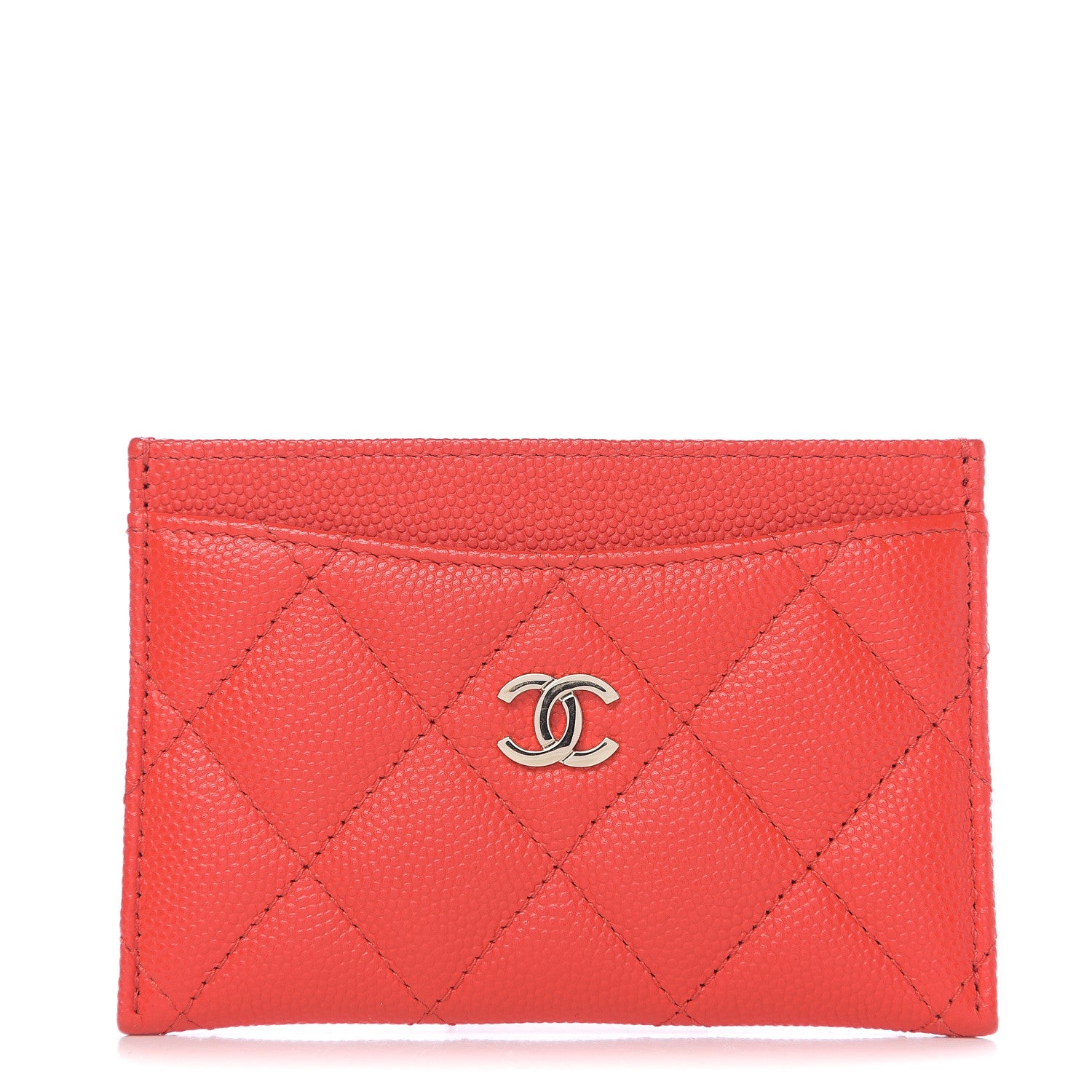 Chanel Caviar Quilted Card Holder Red 1 of 7