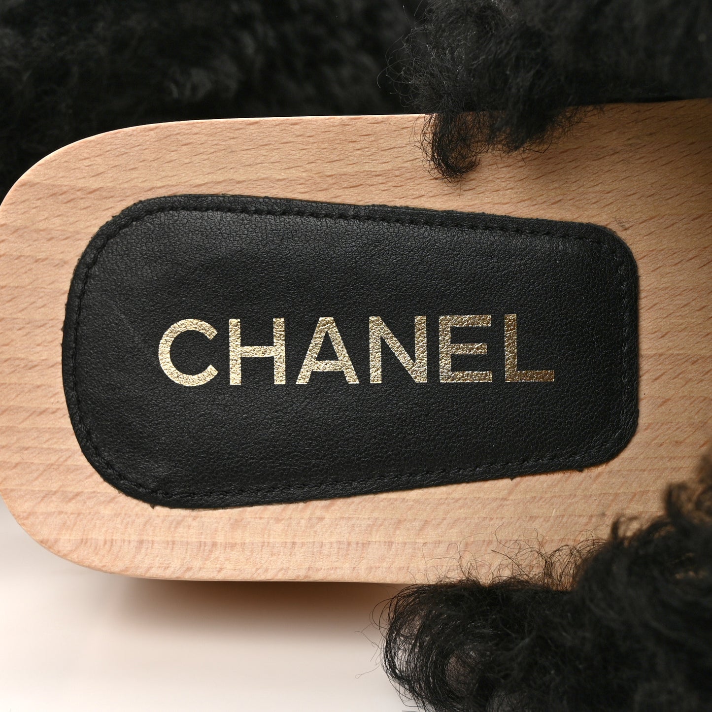 Shearling Lambskin Clogs 40 Black