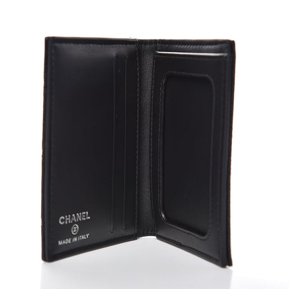 Chanel Crumpled Calfskin Quilted Card Holder Wallet So Black 5 of 10
