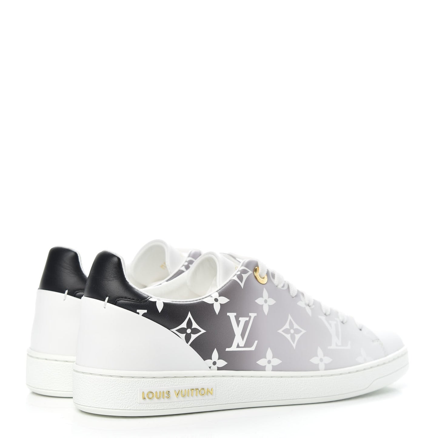 Calfskin Monogram Frontrow Sneakers 38 White Black