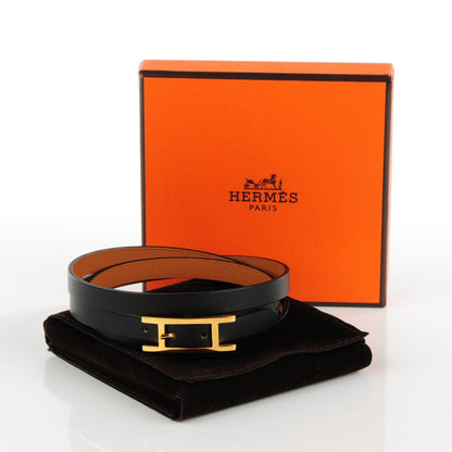 Hermes Chamonix Hapi 3MM Triple Tour Wrap Bracelet Medium Black 14 of 14
