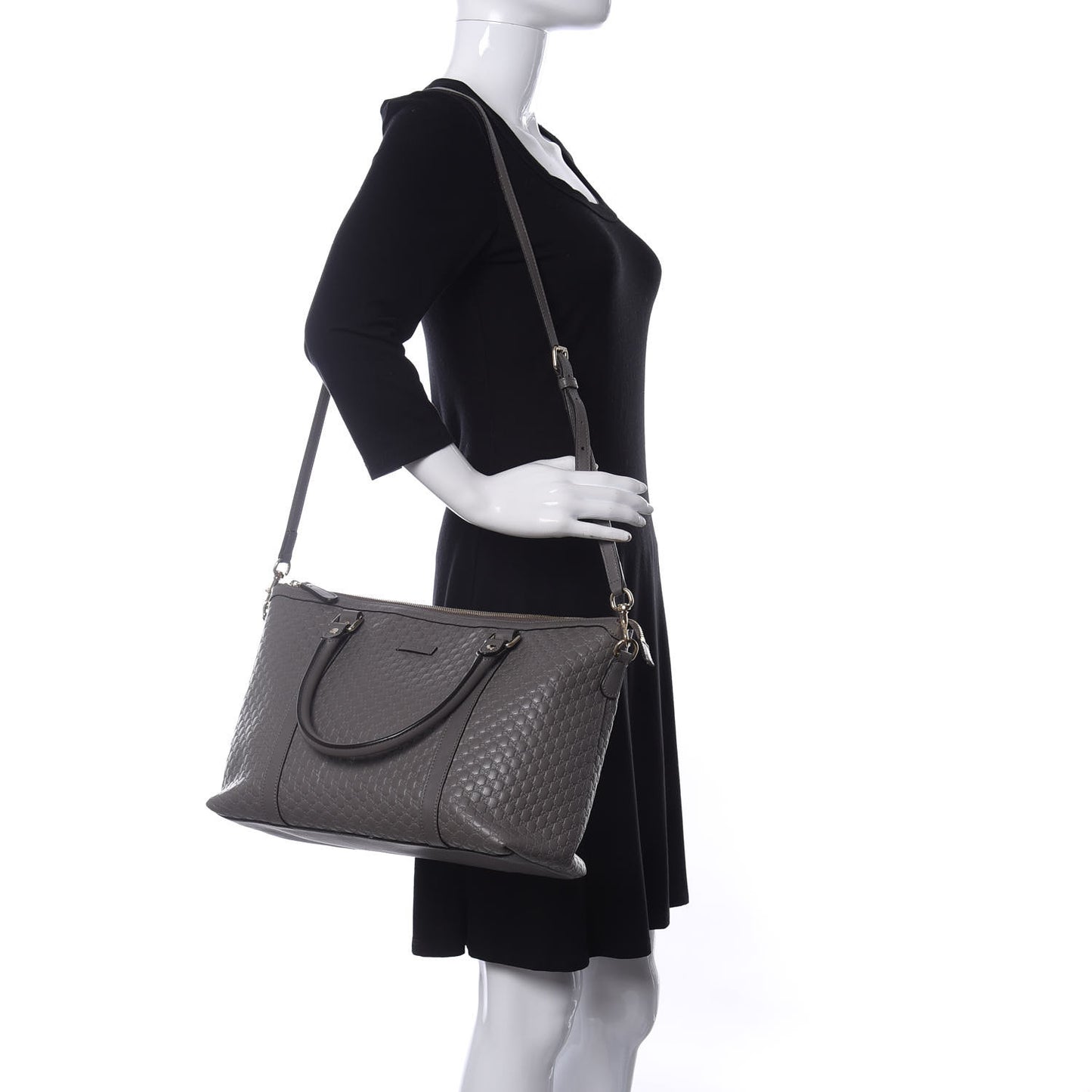 Soft Microguccissima Medium Zippered Satchel Loess