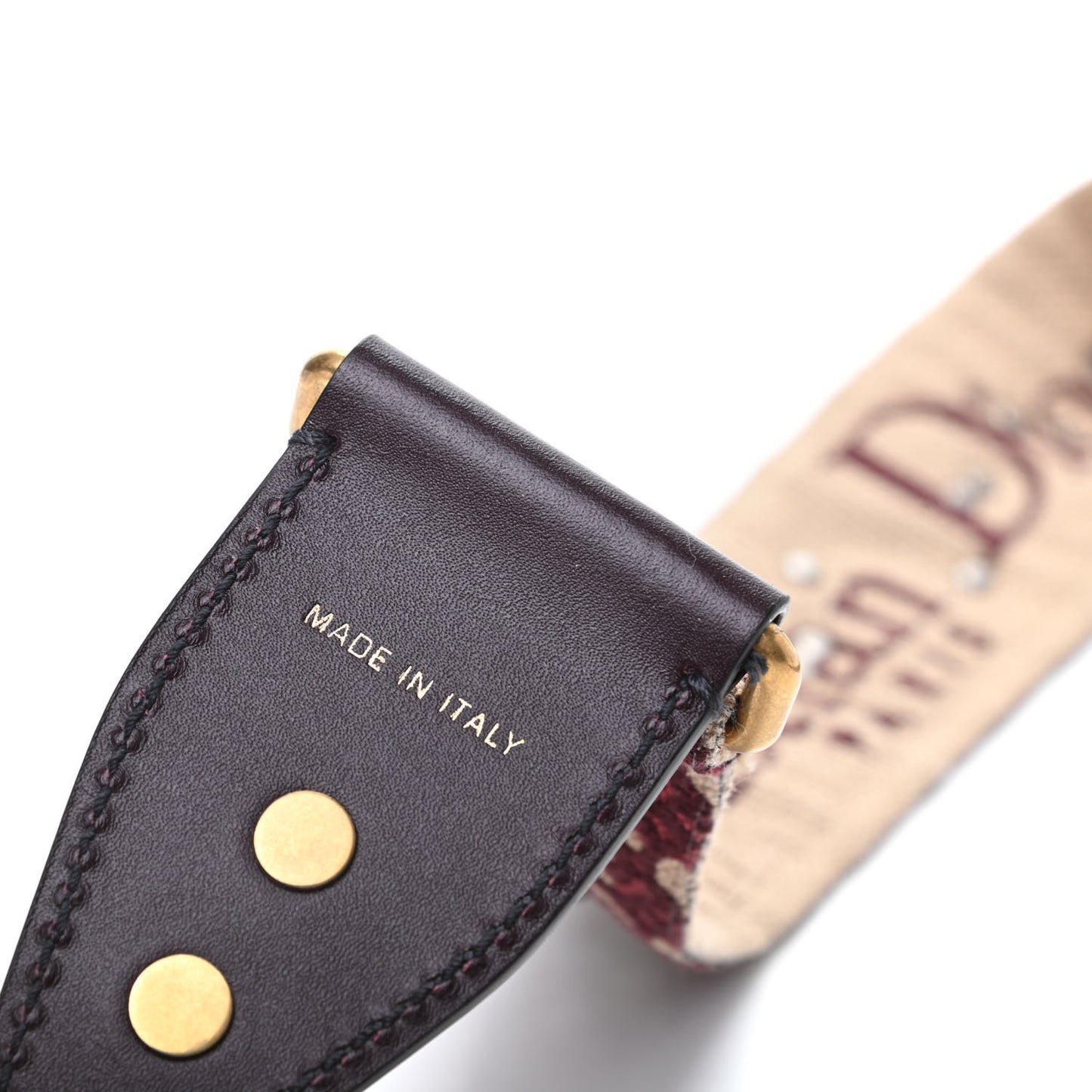Oblique Studded Shoulder Strap Burgundy