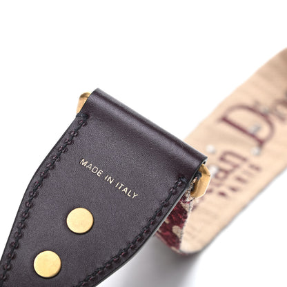 Christian Dior Oblique Studded Shoulder Strap Burgundy 4 of 4