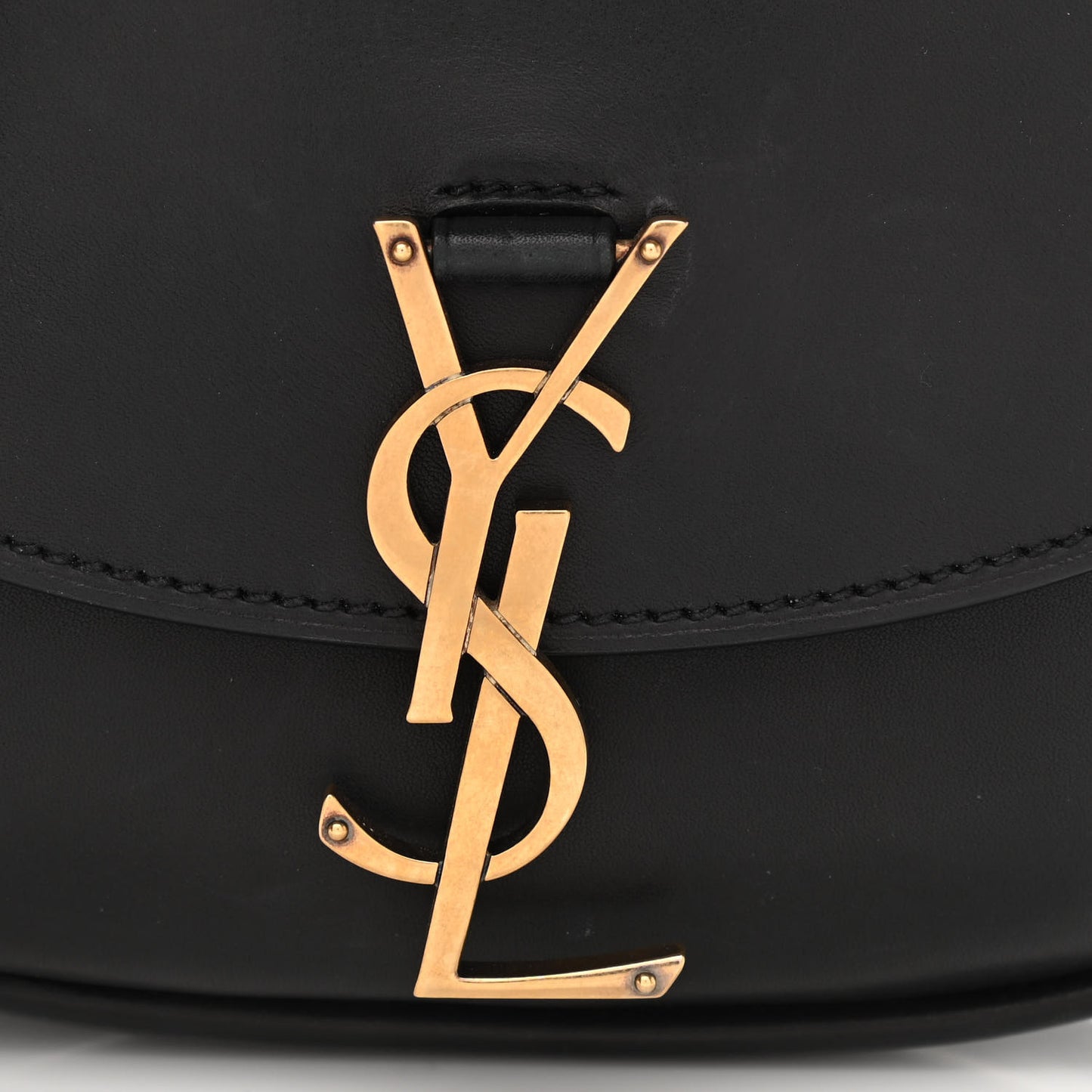 Smooth Calfskin Classic Monogram Small Kaia Satchel Black