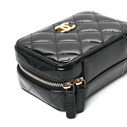 Chanel Patent Quilted Mini Pick Me Up Vanity Case Black 10 of 11