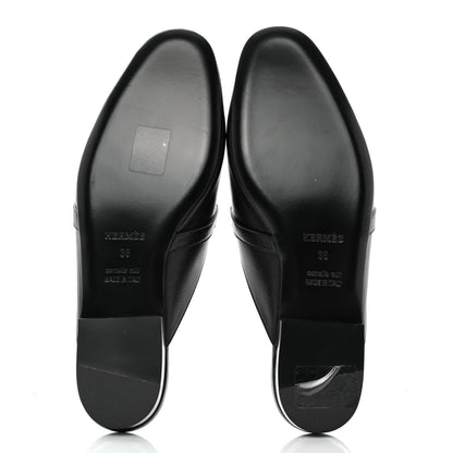 Hermes Goatskin Oz Mules 38 Black 5 of 10