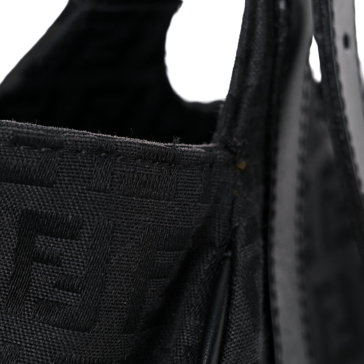 Fendi Zucchino Vitello Shoulder Bag Black 10 of 23