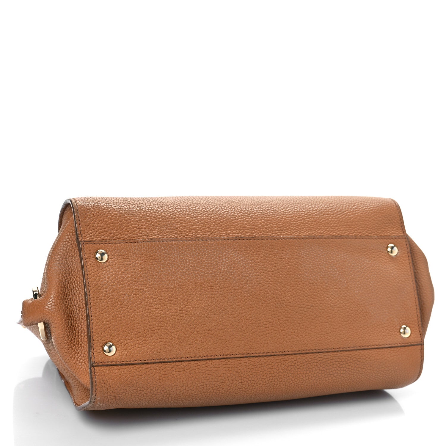 Salvatore Ferragamo Grained Calfskin Sofia Satchel Brown 5 of 23