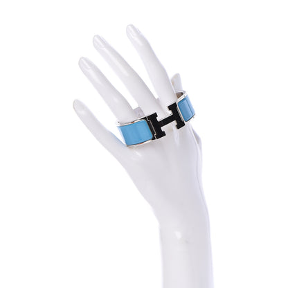 Hermes Enamel Wide Clic Clac H Bracelet PM Bleu Azure 2 of 6