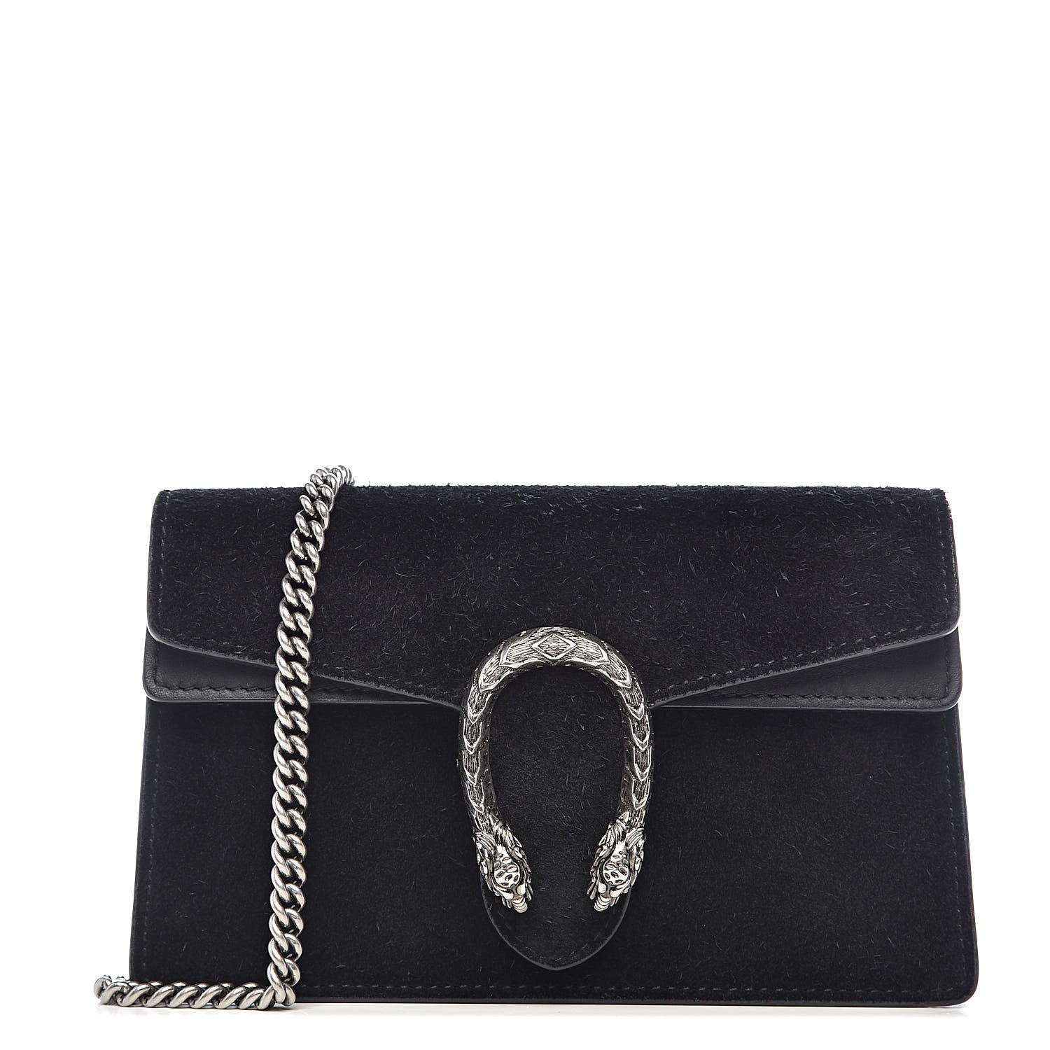 Gucci Suede Super Mini Dionysus Shoulder Bag Black 1 of 11