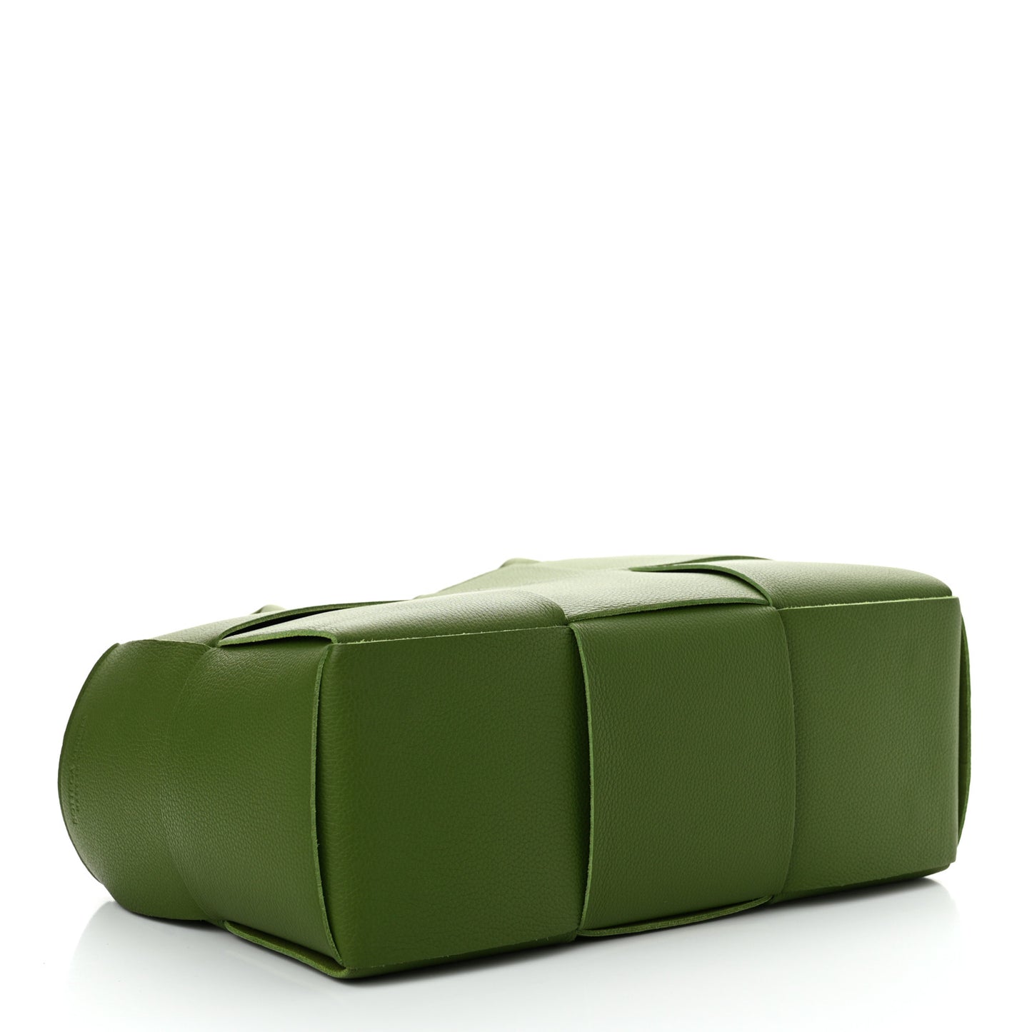 Grained Calfskin Intrecciato Small Arco Tote Avocado