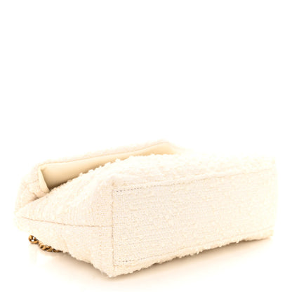 Saint Laurent Boucle Tweed Quilted Toy Loulou Puffer Monogram Chain Satchel Crema Soft 4 of 9