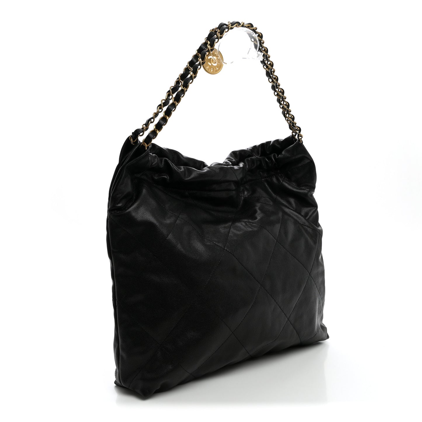 Shiny Caviar Quilted Monochrome Chanel 22 Black
