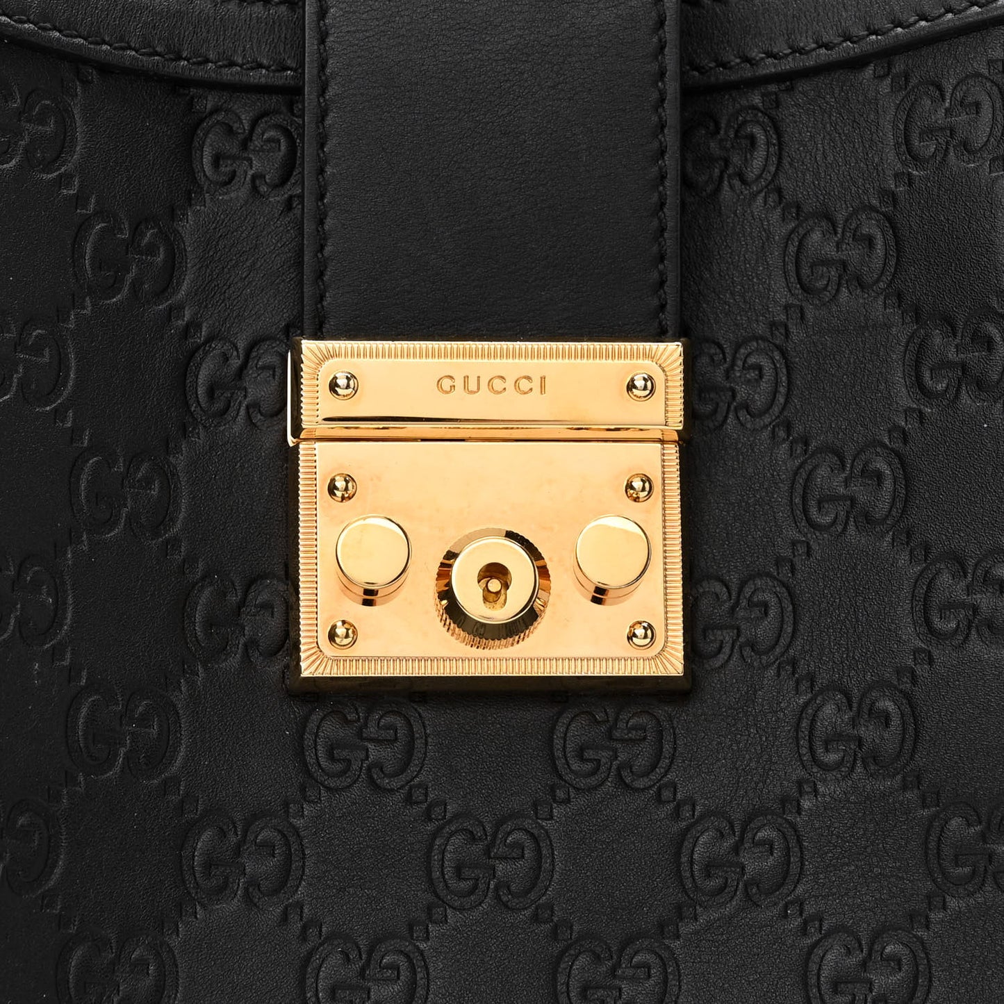 Guccissima Medium Padlock Tote Black