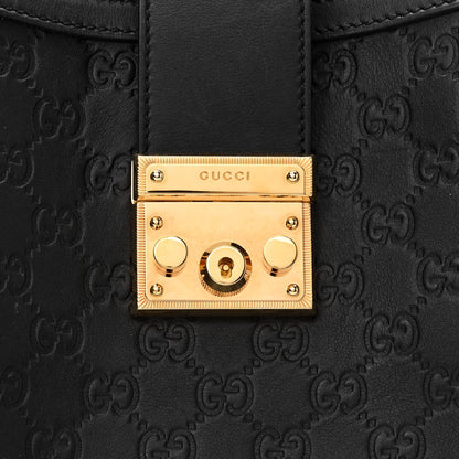 Gucci Guccissima Medium Padlock Tote Black 8 of 11
