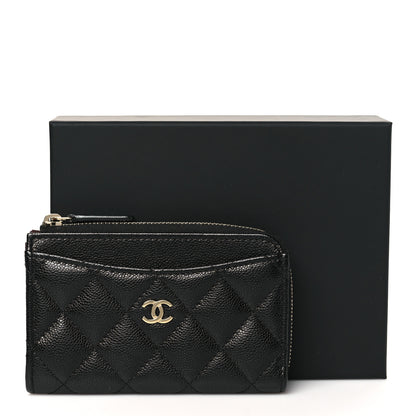 Chanel Caviar Quilted CC Zip Around Card Holder Black 9 of 9