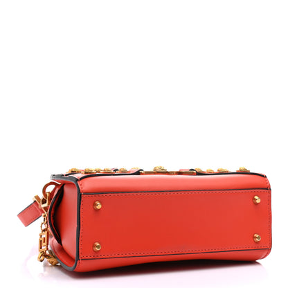 Versace Calfskin Small Medallion Tribute Bowling Bag Orange 4 of 13