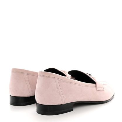 Hermes Suede Goatskin Paris Loafers 35.5 Rose Porcelaine 4 of 9