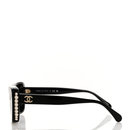 Chanel Acetate Pearl Cat Eye CC Sunglasses 5481-H Black 3 of 8