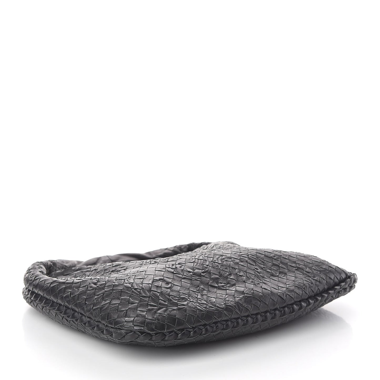 Nappa Intrecciato Embossed Medium Veneta Hobo Black