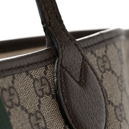Gucci GG Supreme Monogram Textured Dollar Calfskin Web Large Ophidia Tote Beige Ebony New Acero 12 of 12