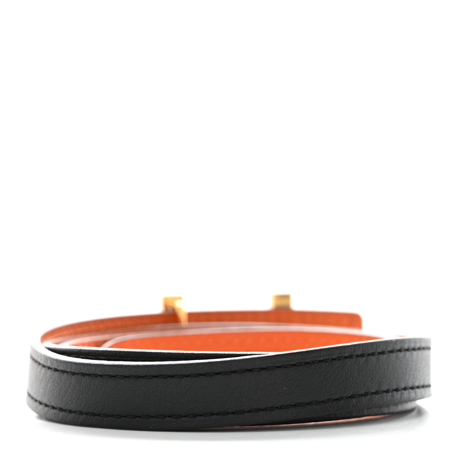 Hermes Swift Epsom 13mm Focus Belt 70 28 Black Orange 2 of 6