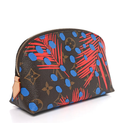 Louis Vuitton Monogram Jungle Dots Cosmetic Pouch Coquelicot Denim 3 of 9