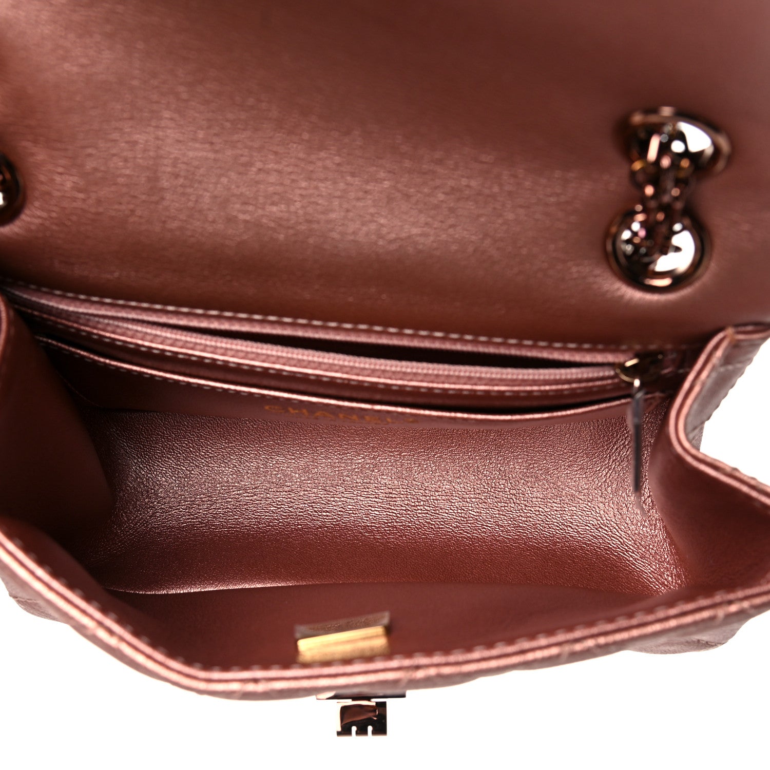 Chanel Metallic Grained Calfskin Quilted 2.55 Reissue Mini Flap Copper Pink 5 of 10