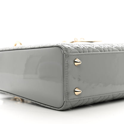 Christian Dior Patent Cannage Small Lady Dior Grey 8 of 9