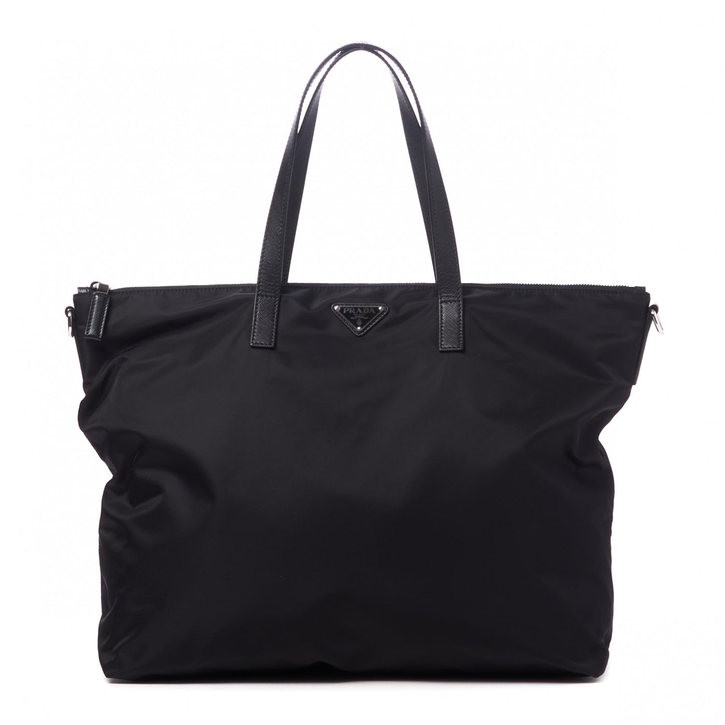 Tessuto Nylon Saffiano Shopping Tote Black