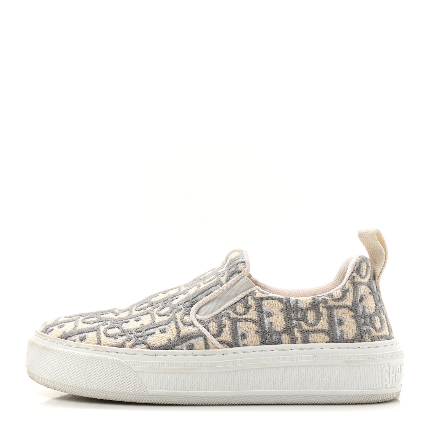 Canvas Oblique Embroidered Womens Solar Slip On Sneakers 35.5 Grey Stone