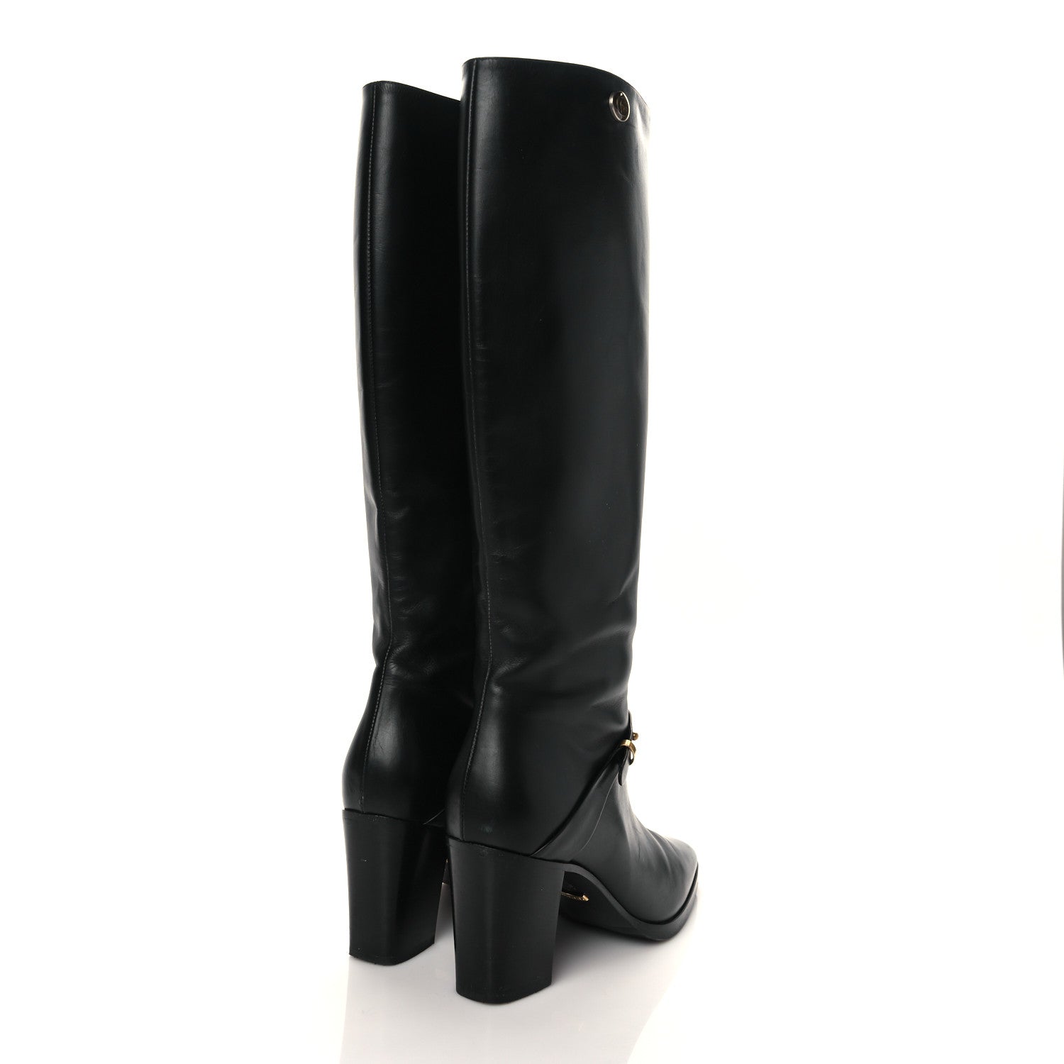 Gucci Calfskin Double G Knee High Boots 38 Black 4 of 7