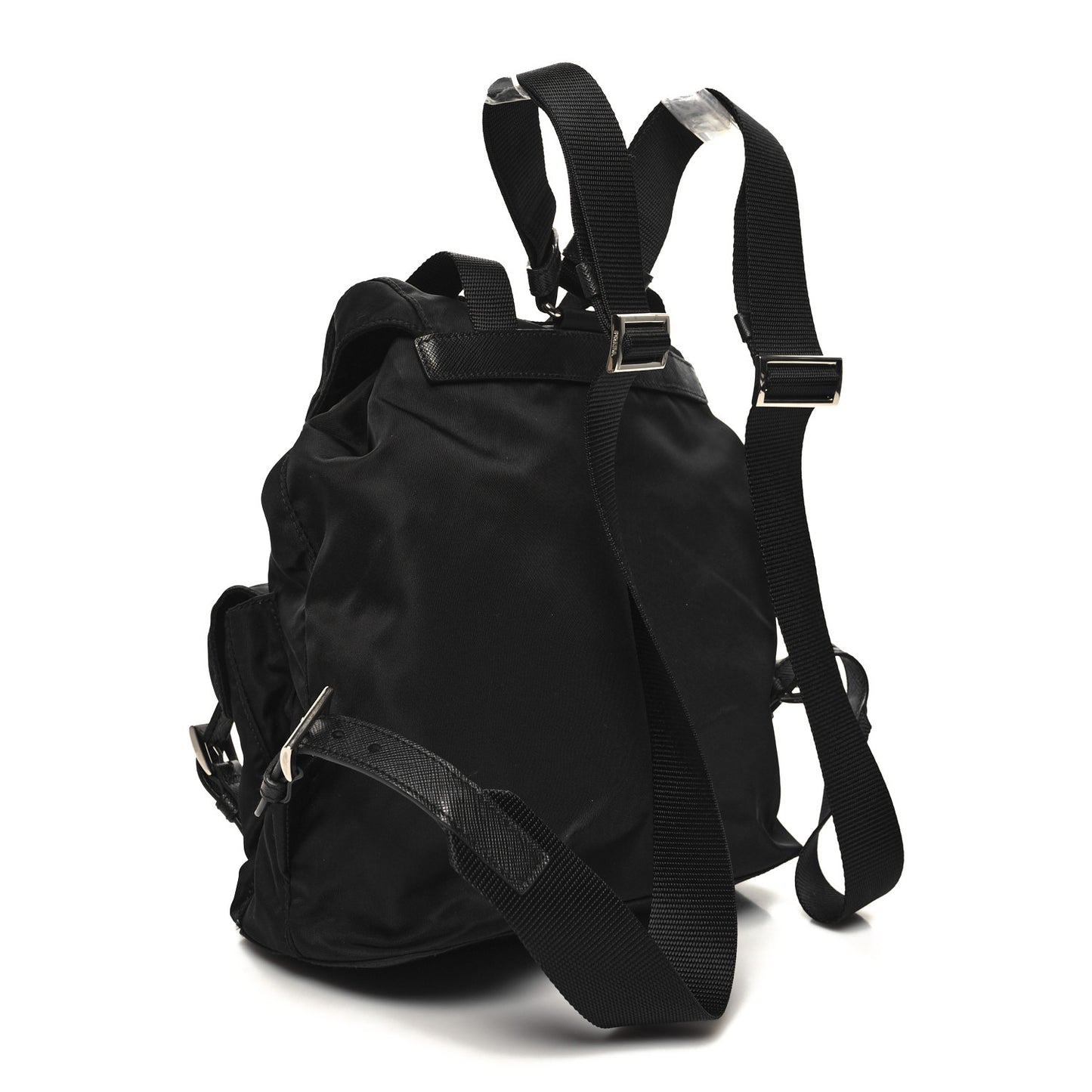 Tessuto Nylon Saffiano Small Backpack Black
