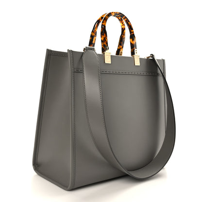 Fendi Vitello King Plexiglass Logo Embossed Medium Fendi Sunshine Shopper Tote Moon 3 of 8